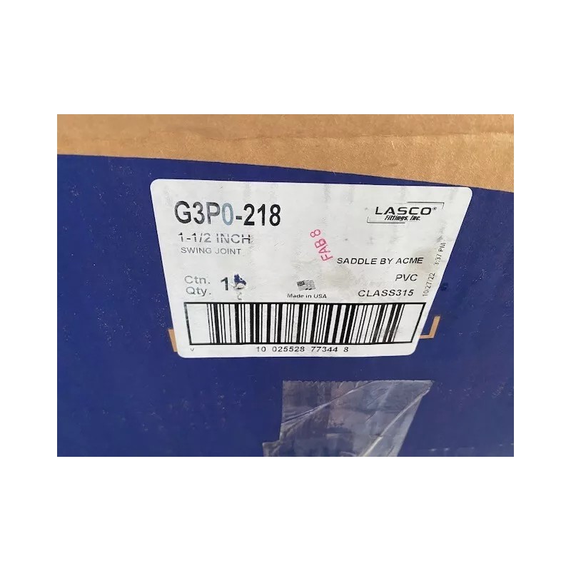 LASCO G3P0-218, 1-1/2, SJ SADDLE CONN x ACME -18 SWING