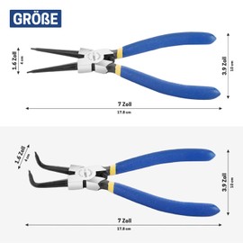 WISEPRO Circlip Pliers for Inner Rings in Holes Atramented, 7 Inch Heavy Duty Snap Ring Pliers with Straight/Curved Jaw for Removing Rings, Retaining Pliers