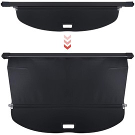 Trunk Cargo Cover for Nissan X-Trail Rogue SV S SL 2014-2020 Retractable Rear Trunk Cargo Luggage Security Shade Cover Shield Interior Accessories Waterproof Custom Fit All Weather (Black)