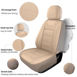 HChengkikz Car Seat Covers, Quilting Leather Seat Covers Full Set, Waterproof Faux Leather Automotive Seat Covers for Cars, Universal Car Seat Protectors Fit for Cars, Suvs, Trucks, Airbag Compatible