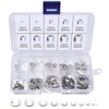 120 Pcs E-Shape Snap Rings M1.5-M10 304 Stainless Steel Retaining