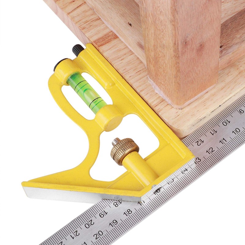 Combination Square, Stainless Steel Combination Square Adjustable Length for Woodworking