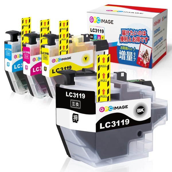 GPC Image LC3119 LC3119-4PK Compatible Ink LC3117 High Capacity Type 4 Color Set for Brother Compatible with LC3119 LC3117 Brother MFC-J6980CDW MFC-J6580CDW MFC-J6983CDW MFC-J6583CDW MFC-J5630CDW