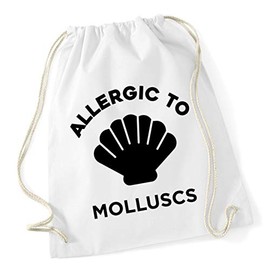 Hippowarehouse Allergic to Molluscs Drawstring Cotton School Gym Bag 37cm x 46cm, 12 litres
