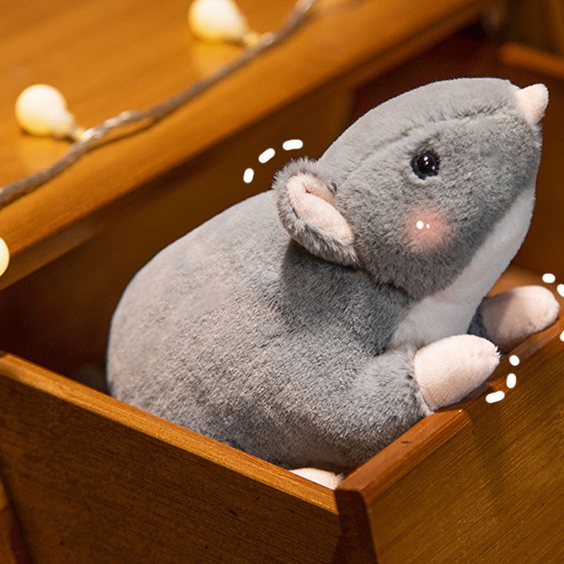 Plush Mouse Toy Funny High Simulation Gray Stuffed Mouse Animal