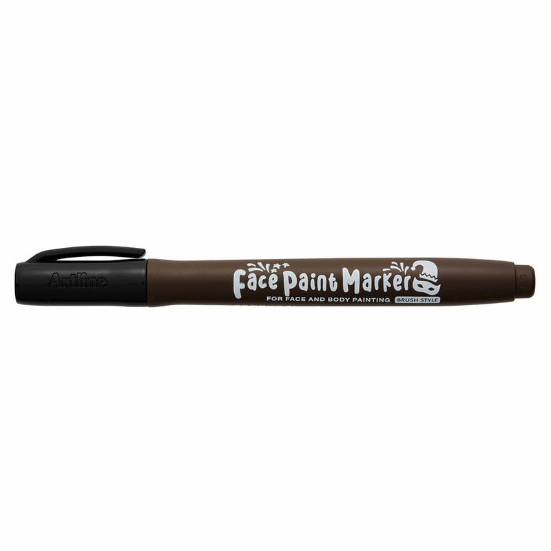 Shachihata Face Paint Marker, Brush Type, Black KFF-F-K
