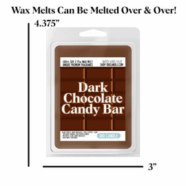 Dark Chocolate Candy Bar Scented Wax Melts - Smells Like Dark Chocolate - Chilli Pepper - Clove- 100% Naturally Vegan Soy and Premium Fragrance | Handmade in Denver, Colorado (4 Pack Wax Melts)