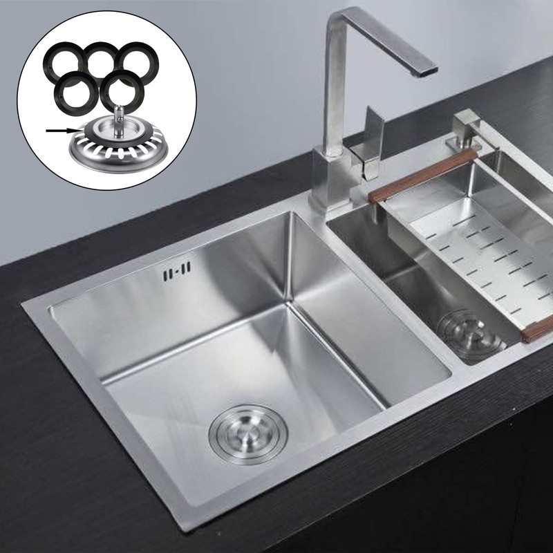 Sink Plug Rubber Seals, 5 Pack, Universal Replacement Washers, 78-83mm