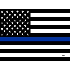 The Thin Blue Line Flag Glass Cutting Board Decorative Police Officer Sheriff Deputy Law Enforcement PD Department Design