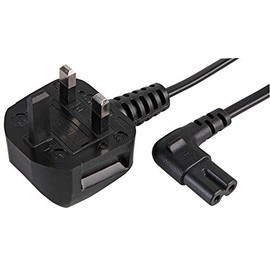 Pro Elec PEL00519 3 m UK Plug to Right Angled Figure 8 (C7) Power Cable, Black