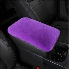 Fluffy Car Armrest Cover, Universal Car Center Console Pad, Car Armrest Seat Box Cover Decor Accessories For Women Men, Armrest Seat Box Cover Protector For Most Vehicle (Purple, One size)