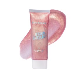 STARBEAM Illuminating Body Gel for Face & Body - Pink Glitter Gel with Argan Oil - Festival Body Glitter & Hydrating Shine - Perfect for Rave Outfits for Women, and Festival Looks (Cosmic Shine)