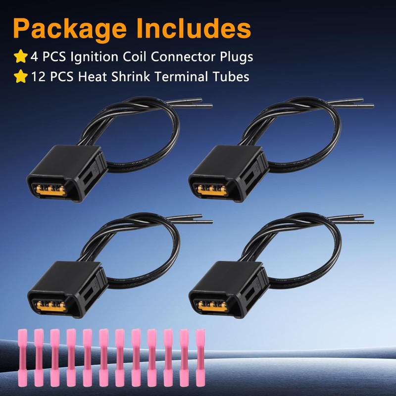 KPALAG 4PCS Ignition Coil Connector Plug with Wire Harness Repair