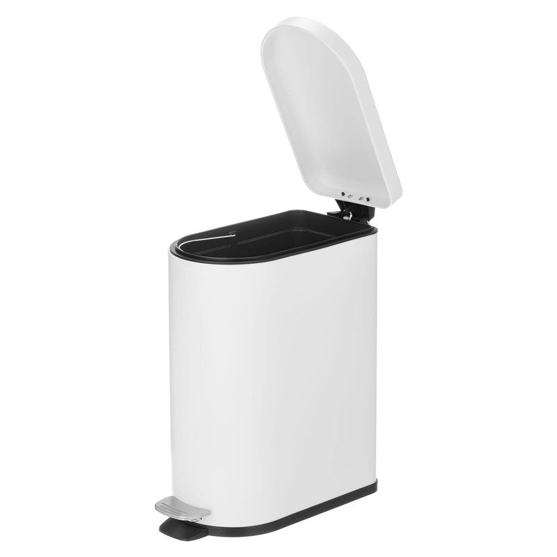 mDesign 10 Liter/2.6 Gallon Stainless Steel Metal Step Trash Can