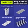 BOSHENG Mop and Bucket Set, Flat Mops for Floor Cleaning,