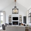 Farmhouse Modern Chandelier 4 Light Black and Gold Dining Room