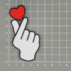 Finger Heart Sign Fabric Patch for Iron-On or Sew On