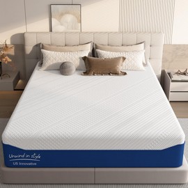 SogesSleep Memory Foam Mattress, 12 Inch Queen Mattress in a Box, Cooling Gel Infused Mattress for Pressure Relief, Bed in a Box CertiPUR-US Certified & Fiberglass Free, Washable Cover