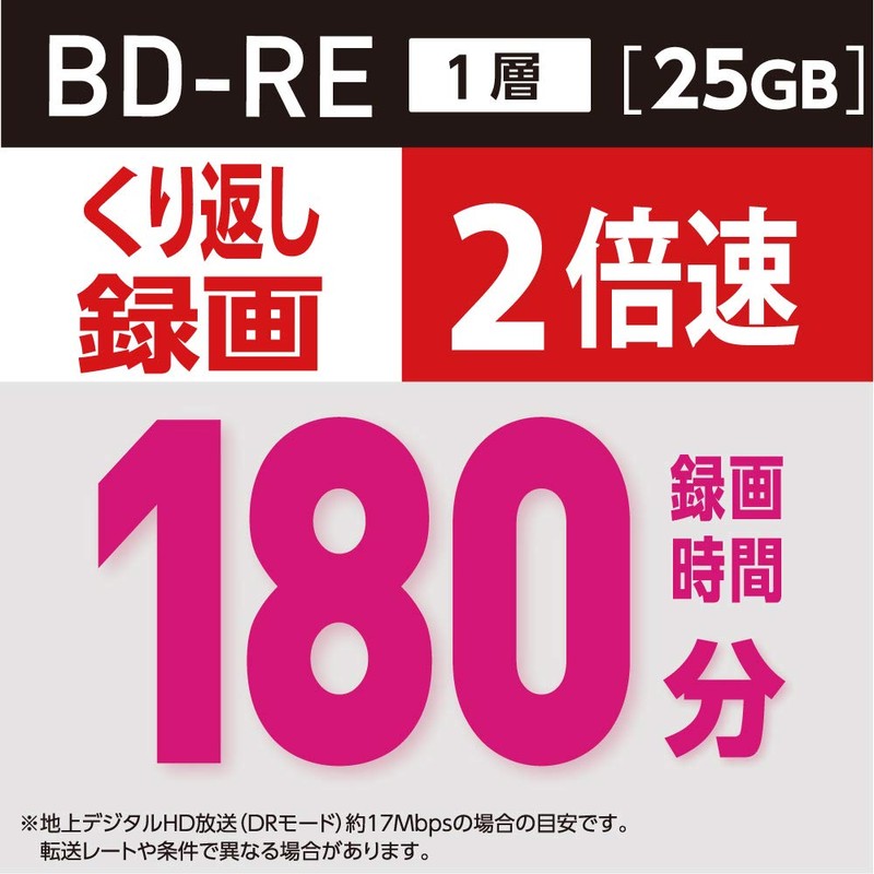 Victor BD-RE VBE130NP25SJ1 for Repeat Recording (One Side Layer, 1-2x,
