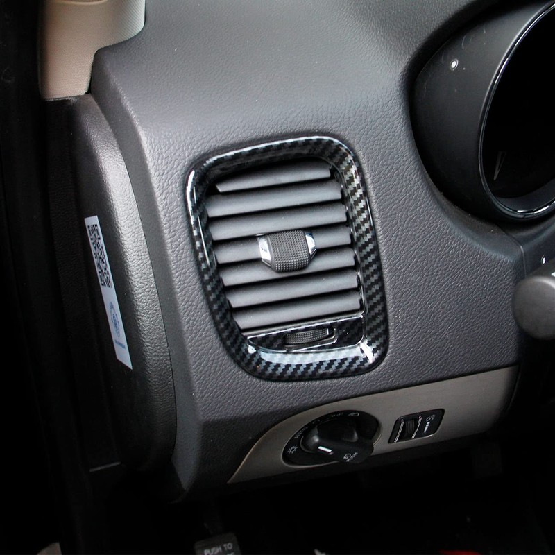 Carbon fiber dashboard air vent cover AC outlet trim kit