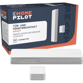 HOMEPILOT Tür- und Fensterkontakt smart, Funksensor zur Fensterüberwachung für mehr Sicherheit & Energieeffizienz, Einbau in Fensterrahmen möglich (Smart Home App via Gateway premium), Weiß