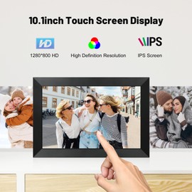 Anna Bella Digital Picture Frame 10.1 Inch with 1280x800 FHD IPS Touch Screen, 32GB WiFi Digital Photo Frame with App Sharing, Auto-Rotate Picture Frame with Sleep Mode, Gift for Parents, Friends