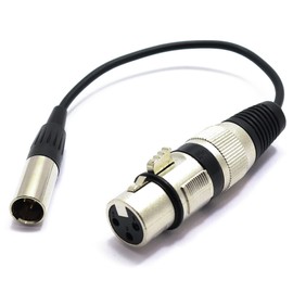 VITALCO XLR Female to Mini XLR Male Adapter Microphone 3-Pin Audio Cable