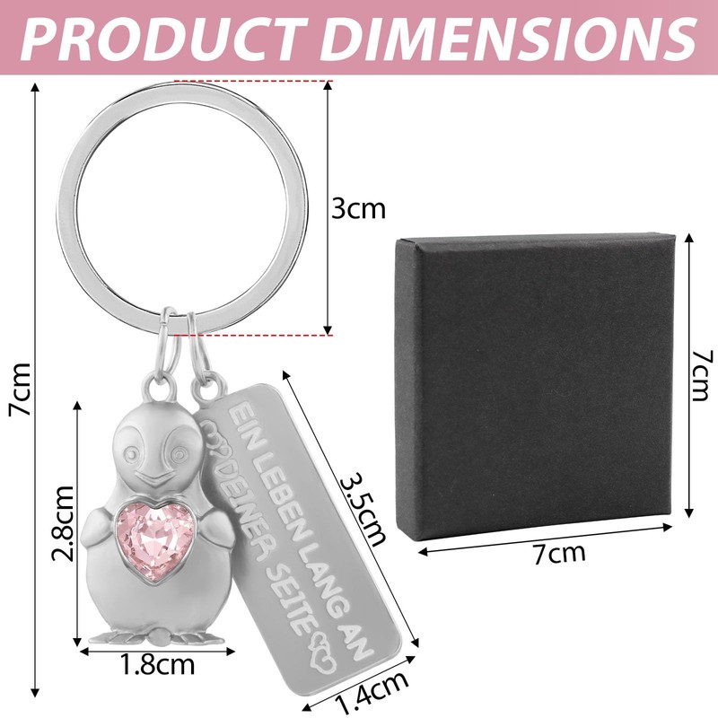 Penguin Keyring with Engraving "Ein Leben Lang an Deiner Seite"