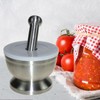 Lxmxgk 18/8 Stainless Steel Mortar and Pestle, Rock Crusher Mortar