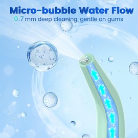 Water Flosser Dental Pick for Teeth, Portable Oral Irrigator Teeth Cleaner with High Water Pressure 5 Jet Tips, IPX7 Rechargeable Travel Water Flossing for Brace Orthodontic Gum Care