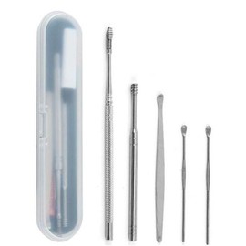 [Lungs_62] Portable Earwax Cleaning Brush with Hard Case and Storage Container (46381962) / [룽스_62]하드케이스 보관통포함 청소솔 귀지 휴대용 (46381962)