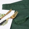 SANLEHAUSE Linen Table Runner, Dark Green, 32 x 180 cm,
