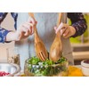 Salad Servers, Wood Salad Tongs, 10.2in Salad Spoon and Fork