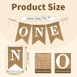 Moguri One High Chair Banner, First Birthday High Chair Banner, 1st Birthday High Chair Banner, Hessian One High Chair Banner for Boys or Girls, A Banner for Baby