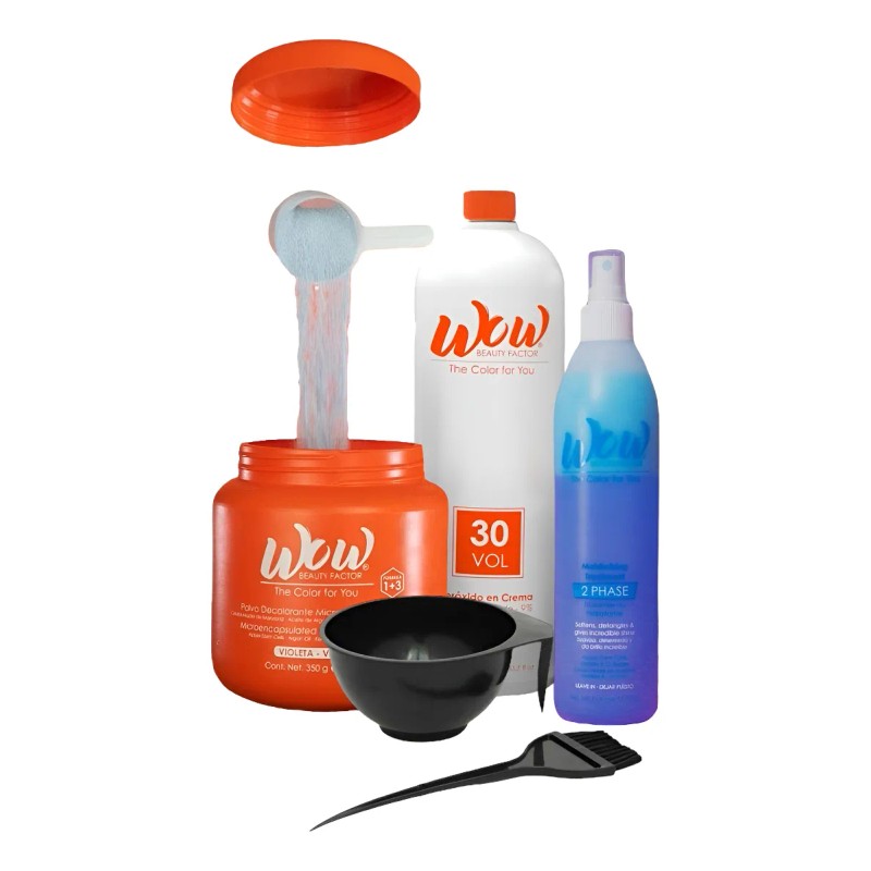 Kit Decolorante Y Peróxido 30vol + Tratamiento Capilar