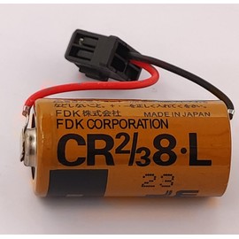 5Pcs 2000mAh CR2/38-L Battery Compatible for Fuji CR2/3 8.L 3V PLC Lithium Battery FDK CR2/38.L with Black Head