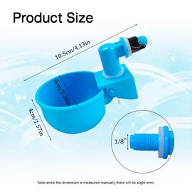 Large Blue Automatic Chicken Waterer Cups DIY Poultry Chicken Waterer Kit 5 Gallon for Chicken, Duck (bule, 6.5)