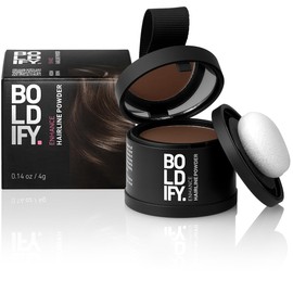 BOLDIFY Polvos Retoca Raíces – Cubre Canas Mujer y Hombre 48 Horas – Polvos Volumen Pelo Mujer – Polvo Capilar Oculta Instantáneamente la Pérdida de Cabello, No Mancha (Castaño medio)