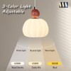 WOSBO Modern Pumpkin Small Pendant Light, Milk Glass Pendant Light