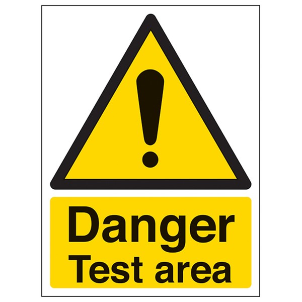 V Safety Danger Test Area - Portrait 150 x 200