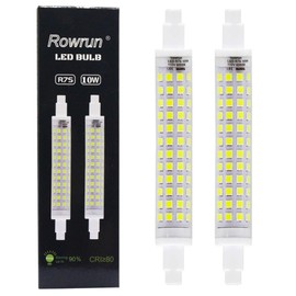 R7S LED Bulb 118mm Dimmable 6000K (Daylight White) 10W (100-Watt Equivalent) 1000lm 2835SMD AC 110V 2-Pack by Rowrun