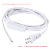 Lamp Cord has Button Switch UL304 2A/120V,Plug,Stripped Ends Ready for