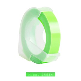 3D Plastic Embossing Label Tape Refill for DYMO 12965 1610 Label Maker, 3/8 Inch x 9.8 Feet, Fluorescent Green, 1 Roll