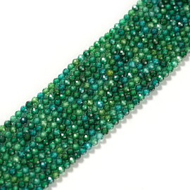 WTIAN 3mm Faceted Natural Stone Beads for Jewelry Making Gemstone Beads Mix Moonstone Beads 120pcs Micro Laser Cut Round Loose Beads Charms for DIY Jewelry 15''Healing Stone Beads,Dp. Green Zircon