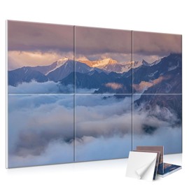 JBER 6 Pack Art Acoustic Panels, 72×48 Inches Soundproof Wall Panels, Large Self-Adhesive Wall Panels, Decorative Sound Absorbing Panels, Sound Panels for Recording Studio (The Caucasus Mountains)