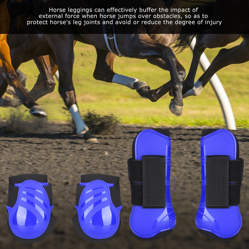1Set Horse Legguard Leg Protector Leggings PU Thickened Shell Elastic