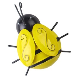 BESPORTBLE Metal Bee Wall Art Decoration for Outdoor Garden Home Lawn Charming Iron Bee Sculpture for Nursery Room Decor Medium