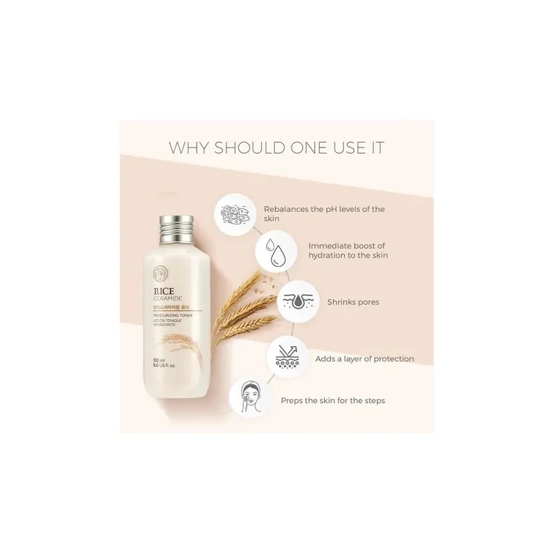Tónico Hidratante Ceramida Rice The Face Shop 150ml Cuello Rostro