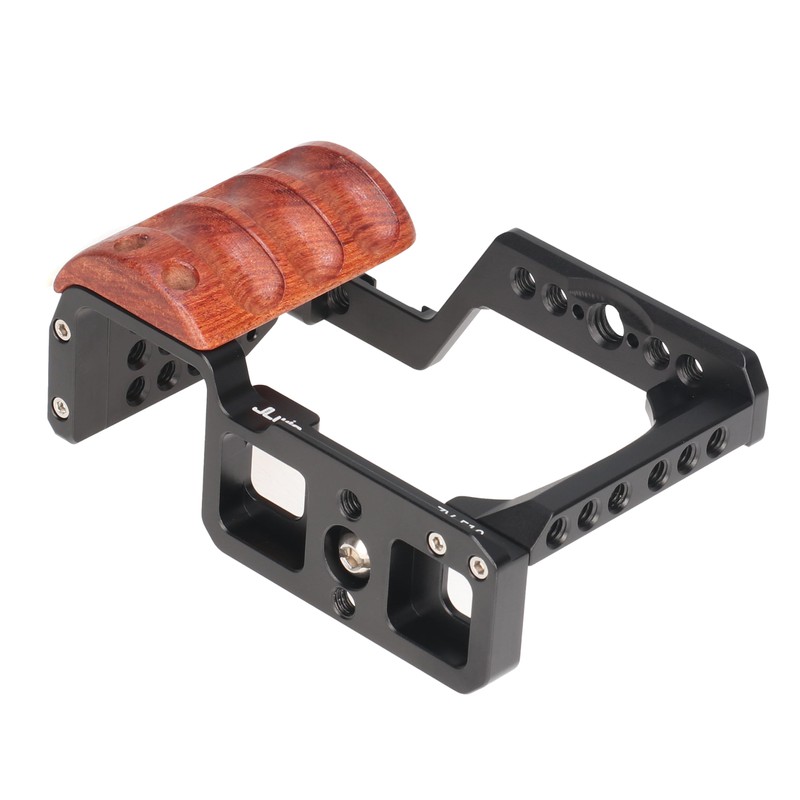 Hersmay ZVE10 Camera Cage with Wooden Side Handle Cage Rig