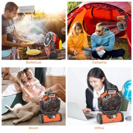 neofeel Camping Fan, 20000mAh 72Hrs Rechargeable Portable Fan with LED Lights & 4 Speeds